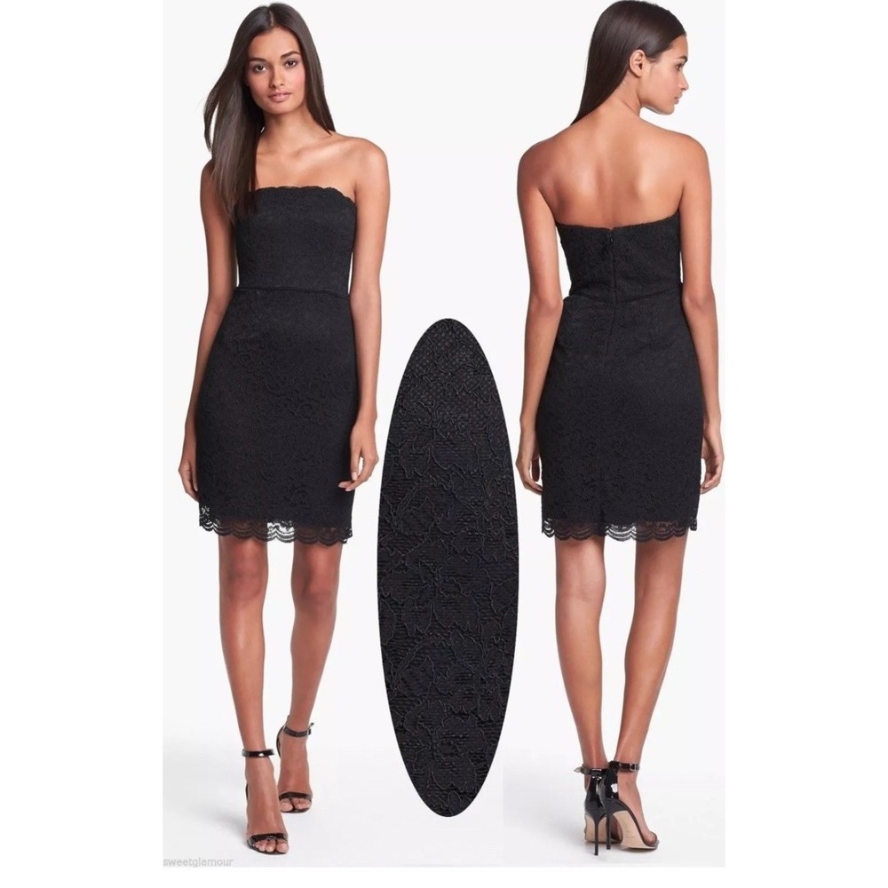 Diane von Furstenberg Walker Black Stretch Lace Strapless Dress 2 D7299973E00